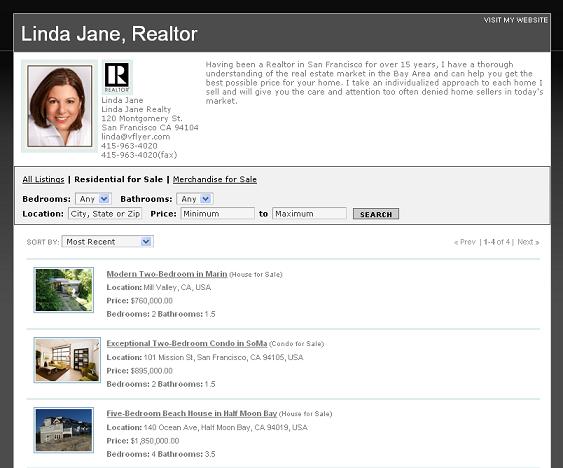 vFlyer Account Profile Example