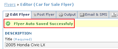 Auto Save on vFlyer